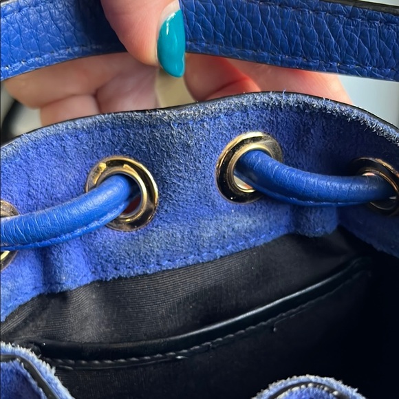 MILLY Blue Fringe Bucket Bag - Picture 11 of 14